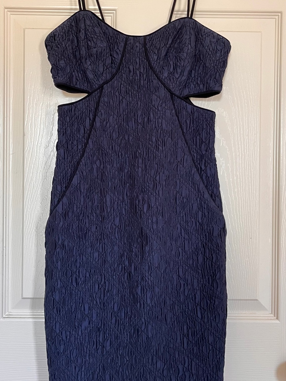 Blue Textured Cut out Bodycon dress - Jonathan Simkhai